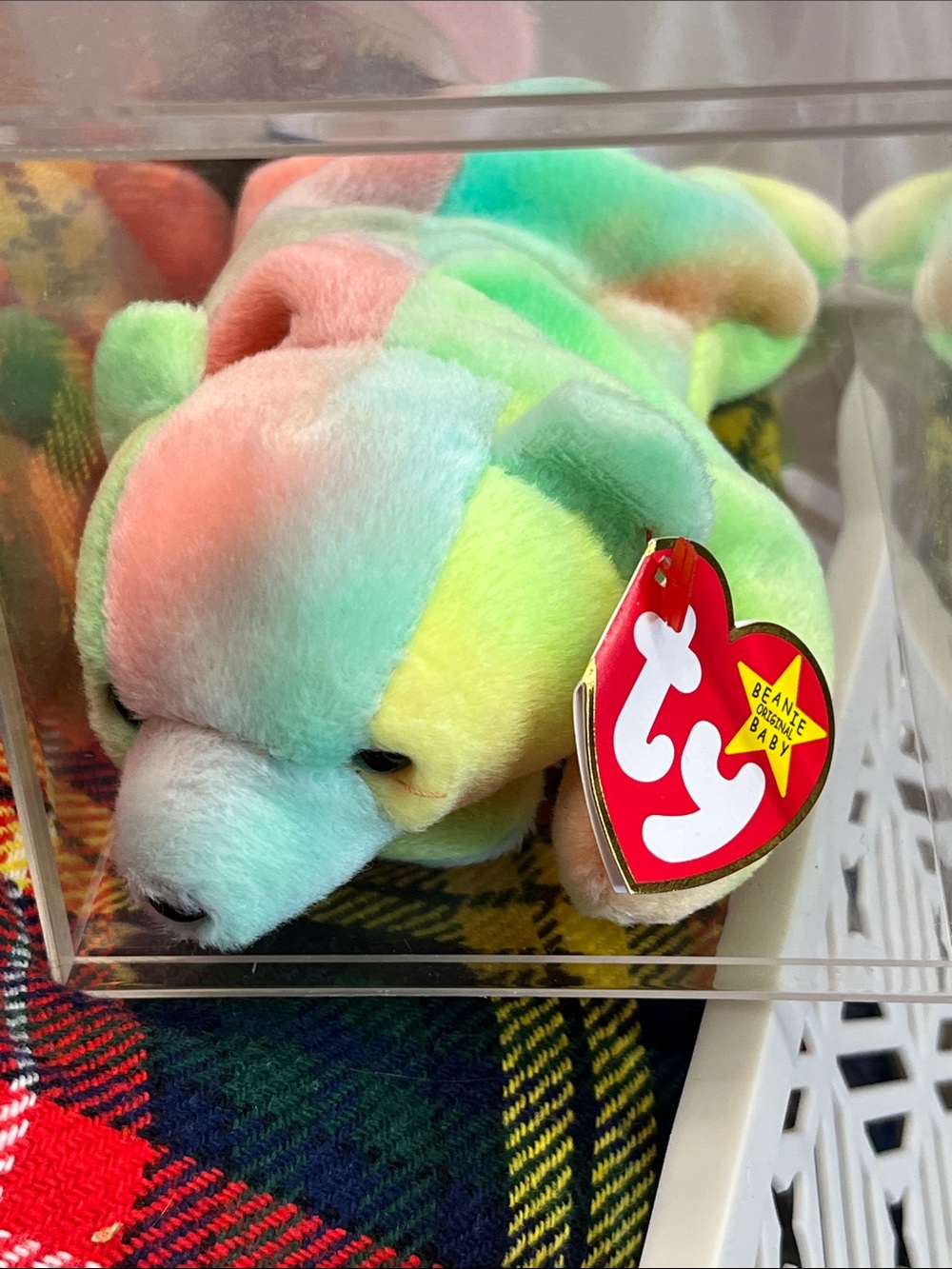 Ty Pastel Rainbow Plush Puppy - Mint, Peach, Yellow, Sky Blue